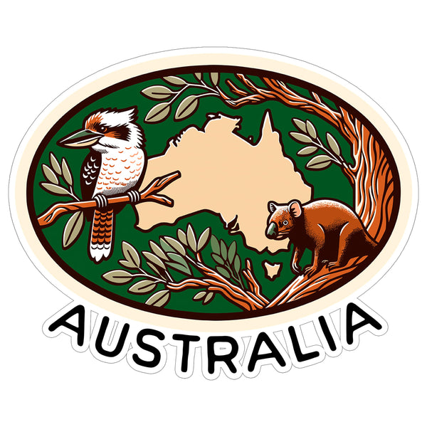 Australia Sticker 4 Inch City Travel Souvenir Destination - Waterproof Vinyl Decal for Laptop Water Bottle Car Tumbler - Durable Aesthetic Long-Lasting Stickers for Adults ID44990