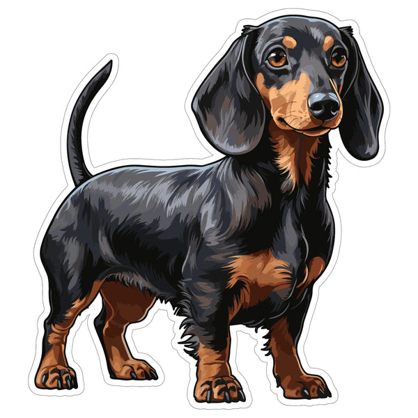 Dachshund Sticker 4 Inch — Waterproof Vinyl Decal Wiener Sausage Doxie Long Body