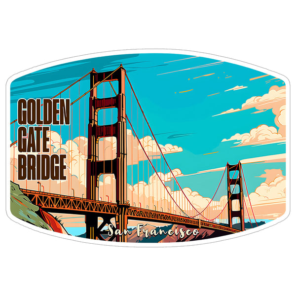 San Francisco Golden Gate Bridge California Sticker 4 Inch — Waterproof Vinyl Decal Architectural