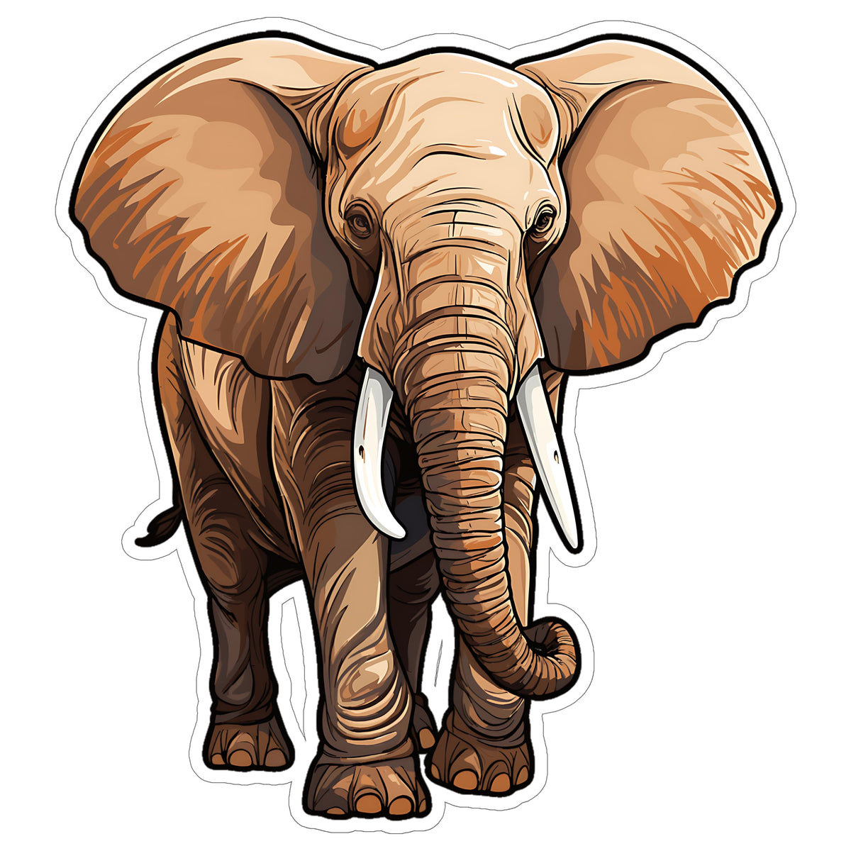 African Elephant Sticker 4 Inch — Waterproof Vinyl Decal Loxodonta Savannah Largest