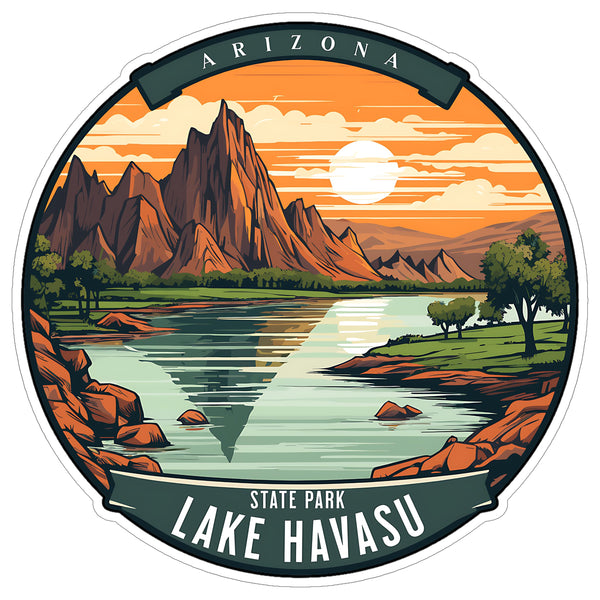 Lake Havasu State Park Arizona Sticker 4 Inch Waterfront Wilderness Travel - Waterproof Vinyl Decal for Laptop Water Bottle Car Tumbler - Durable Aesthetic Long-Lasting Stickers for Adults ID44990