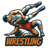 Wrestling Sport Sticker 4 Inch — Waterproof Vinyl Decal Grappler Mat Champion 1