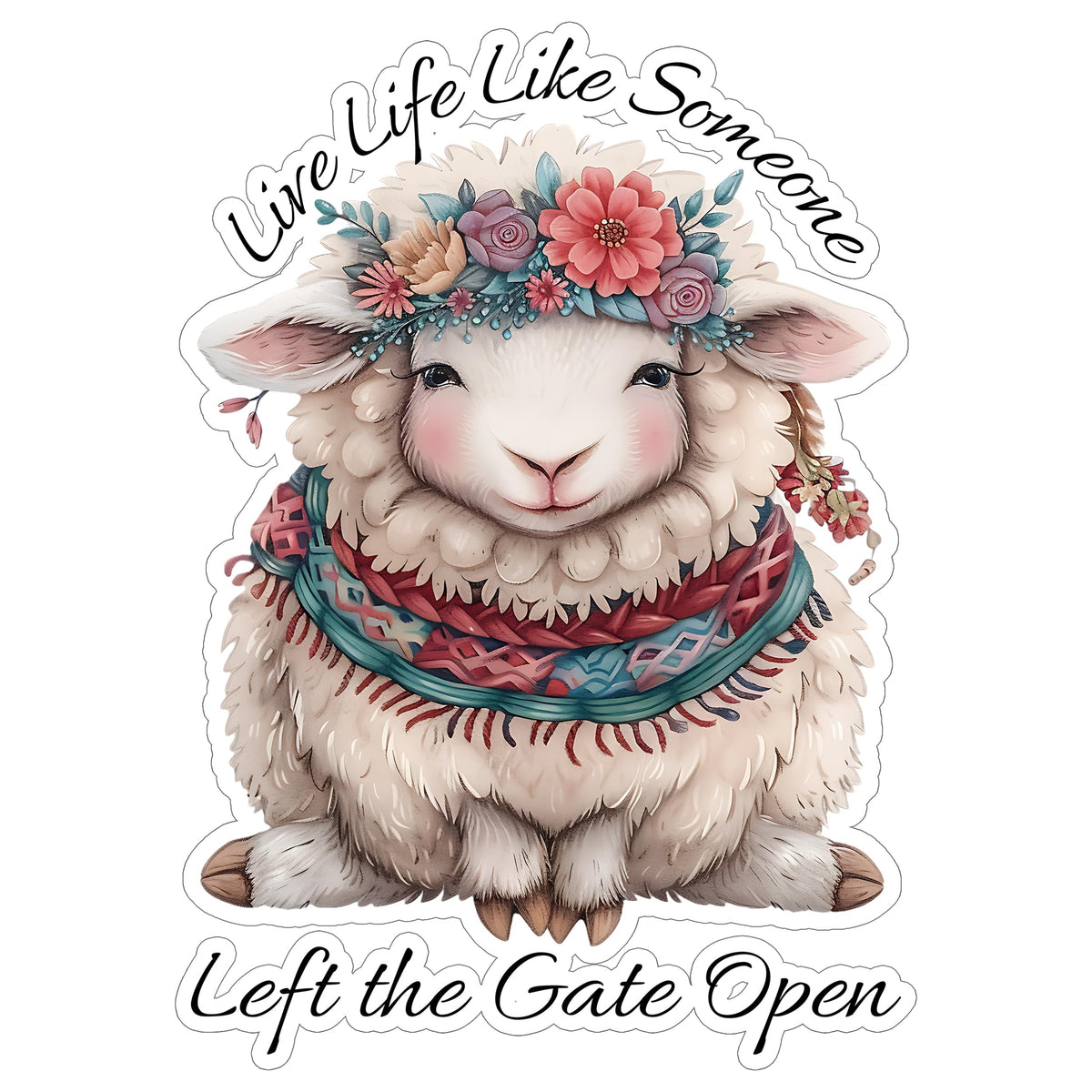Live Life Like Someone Left The Gate Open Sticker 4 Inch — Waterproof Vinyl Decal