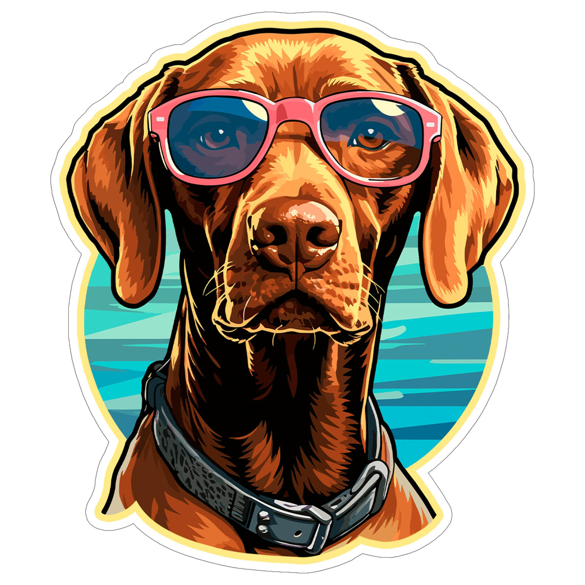 Vizsla Sticker 4 Inch — Waterproof Vinyl Decal Hungarian Pointer Velcro Dog