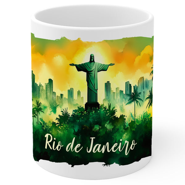Rio de Janeiro Brazil Mug 11oz — White Ceramic Travel Mug