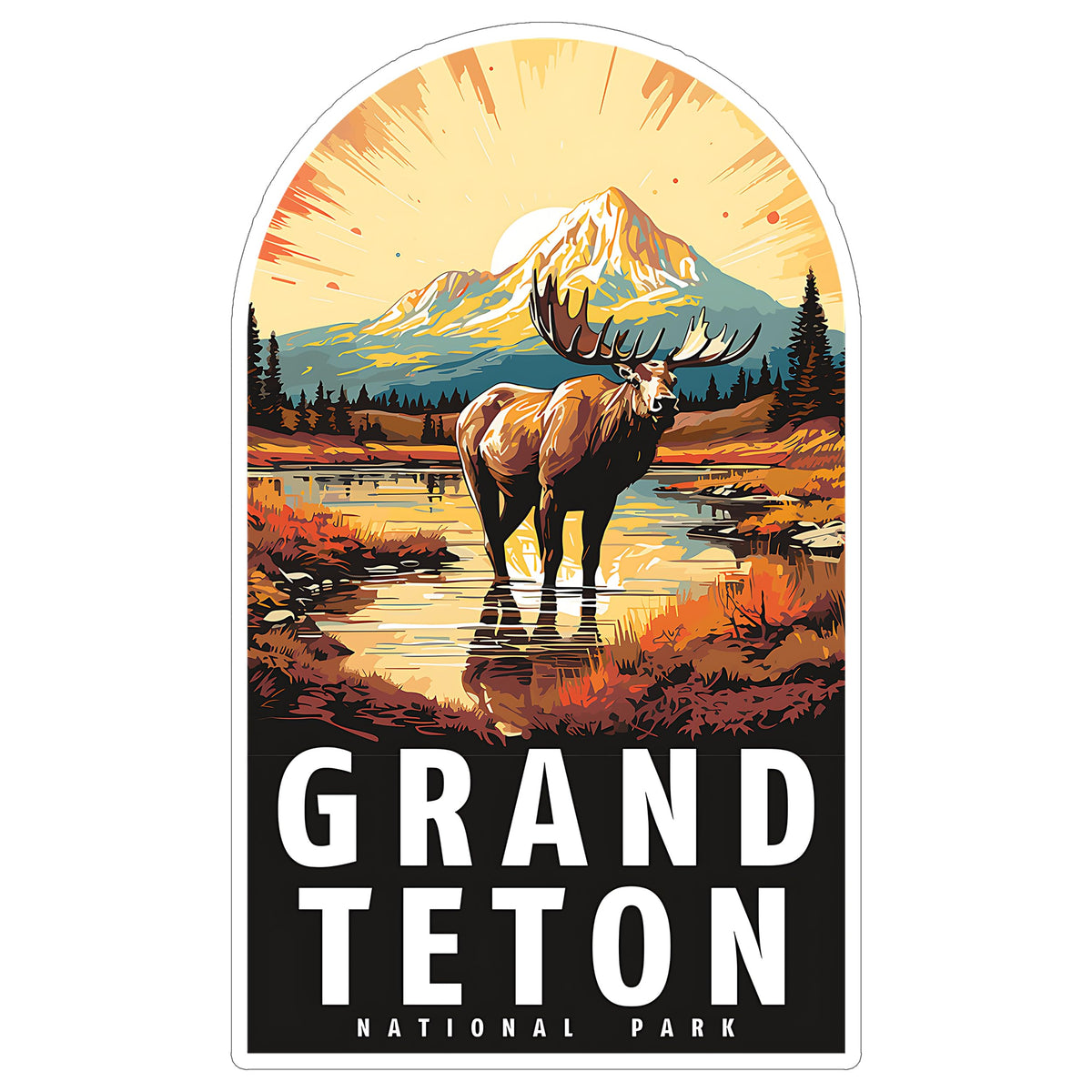 Grand Teton National Park Wyoming Sticker 4 Inch — Waterproof Vinyl Decal Scenic Landmark