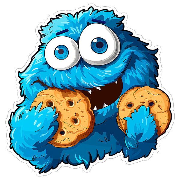 Cookie Monster Sticker 4 Inch — Waterproof Vinyl Decal Sesame Street Cookie Lover
