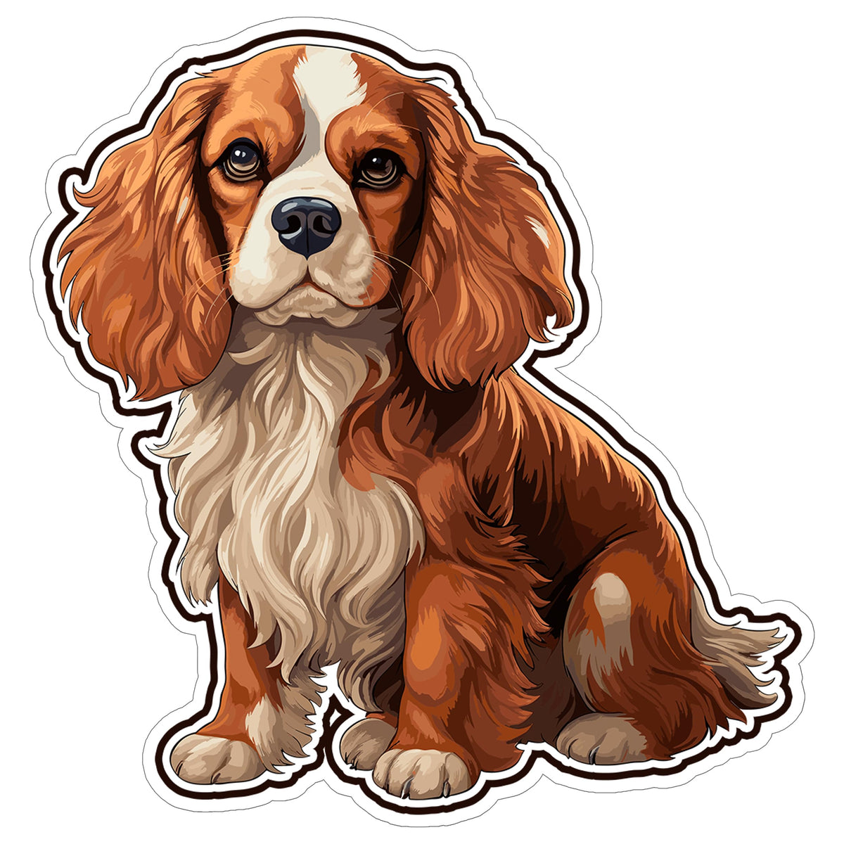 Cavalier King Charles Spaniel Sticker 4 Inch — Waterproof Vinyl Decal Cavalier Toy Dog