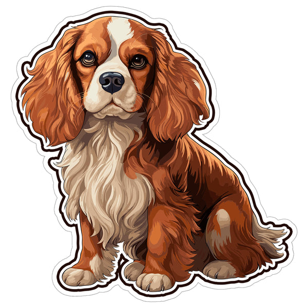 Cavalier King Charles Spaniel Sticker 4 Inch — Waterproof Vinyl Decal Cavalier Toy Dog