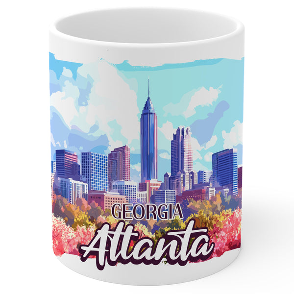 Atlanta Georgia Coffee Mug 11oz — White Ceramic Peach State City Mug