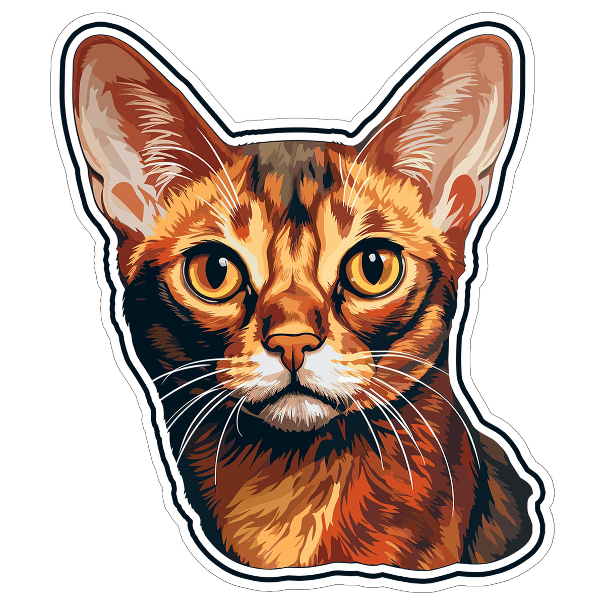 Abyssinian Cat Sticker 4 Inch — Waterproof Vinyl Decal Abby Ticked Coat Ancient