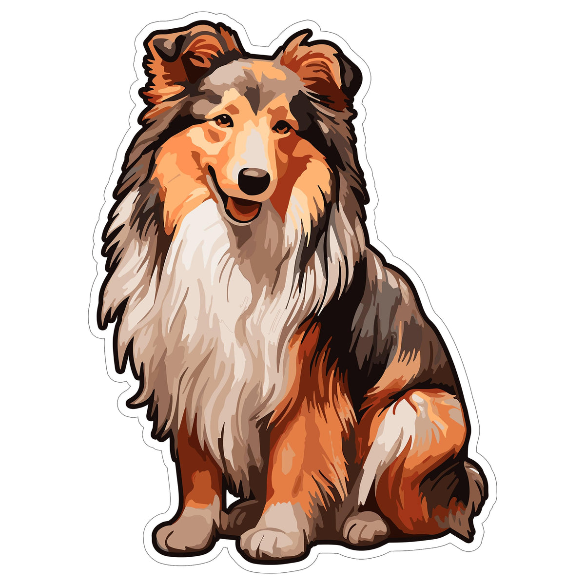 Rough Collie Sticker 4 Inch — Waterproof Vinyl Decal Lassie Herding Dog