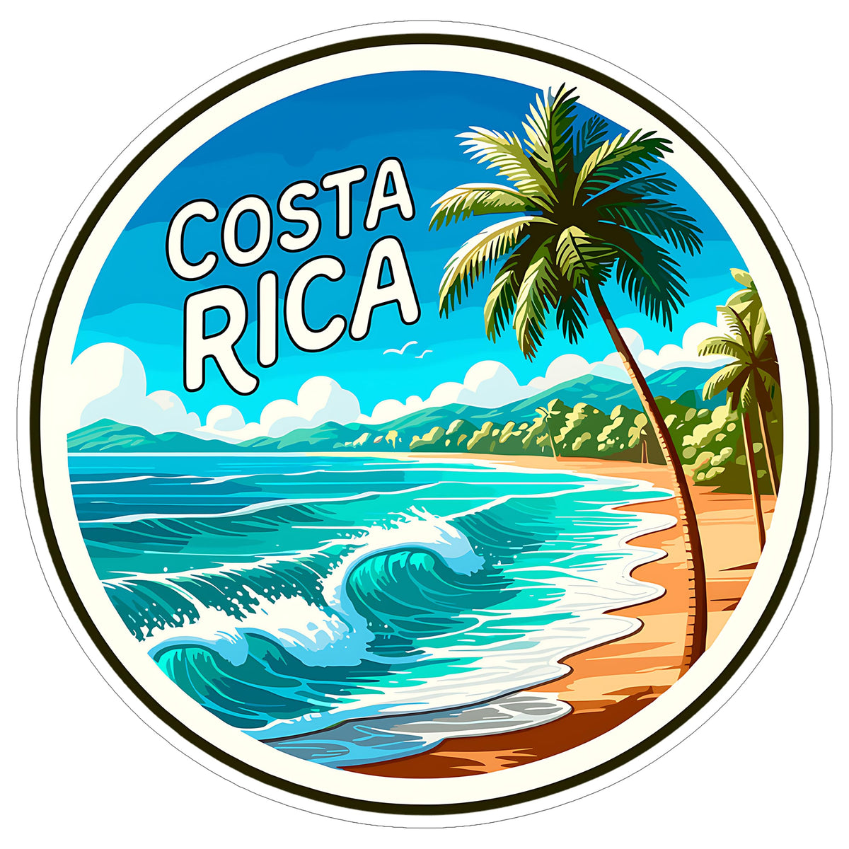 Costa Rica Sticker 4 Inch — Waterproof Vinyl Decal Travel Souvenir