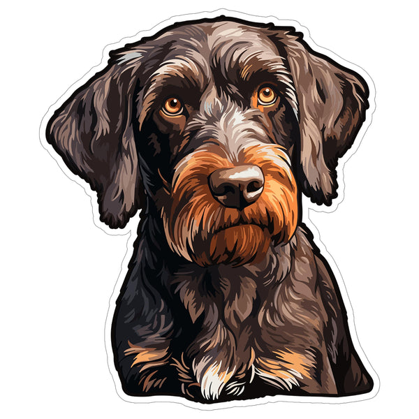 German Wirehaired Pointer Sticker 4 Inch — Waterproof Vinyl Decal Wirehaired Bird Dog