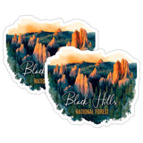 Black Hills National Forest South Dakota Sticker 4 Inch 2-Pack - Waterproof Vinyl Decal for Laptop Water Bottle Car Tumbler - Durable Aesthetic Long-Lasting Stickers for Adults ID45039 1