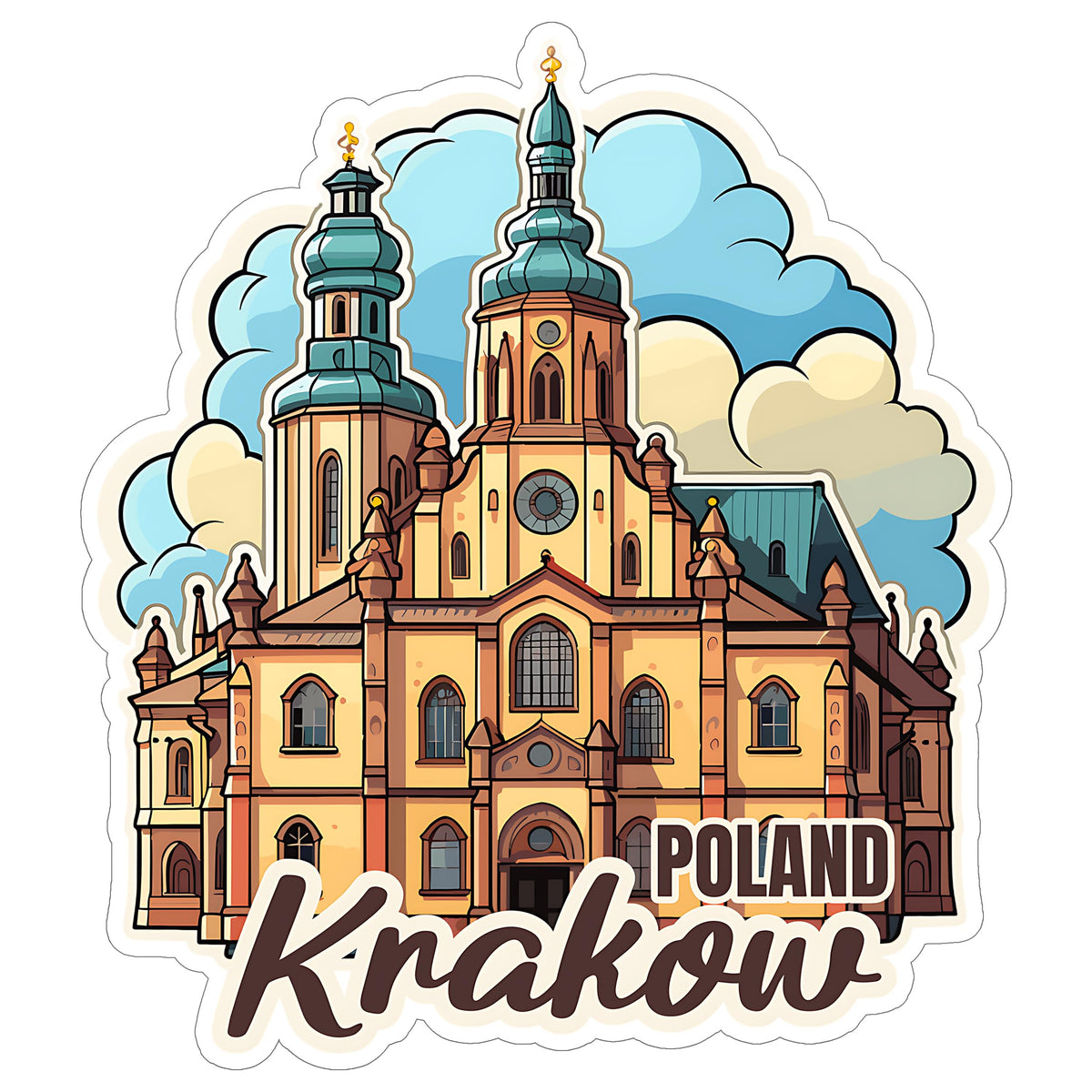 Krakow Poland Sticker 4 Inch — Waterproof Vinyl Decal City Travel Souvenir