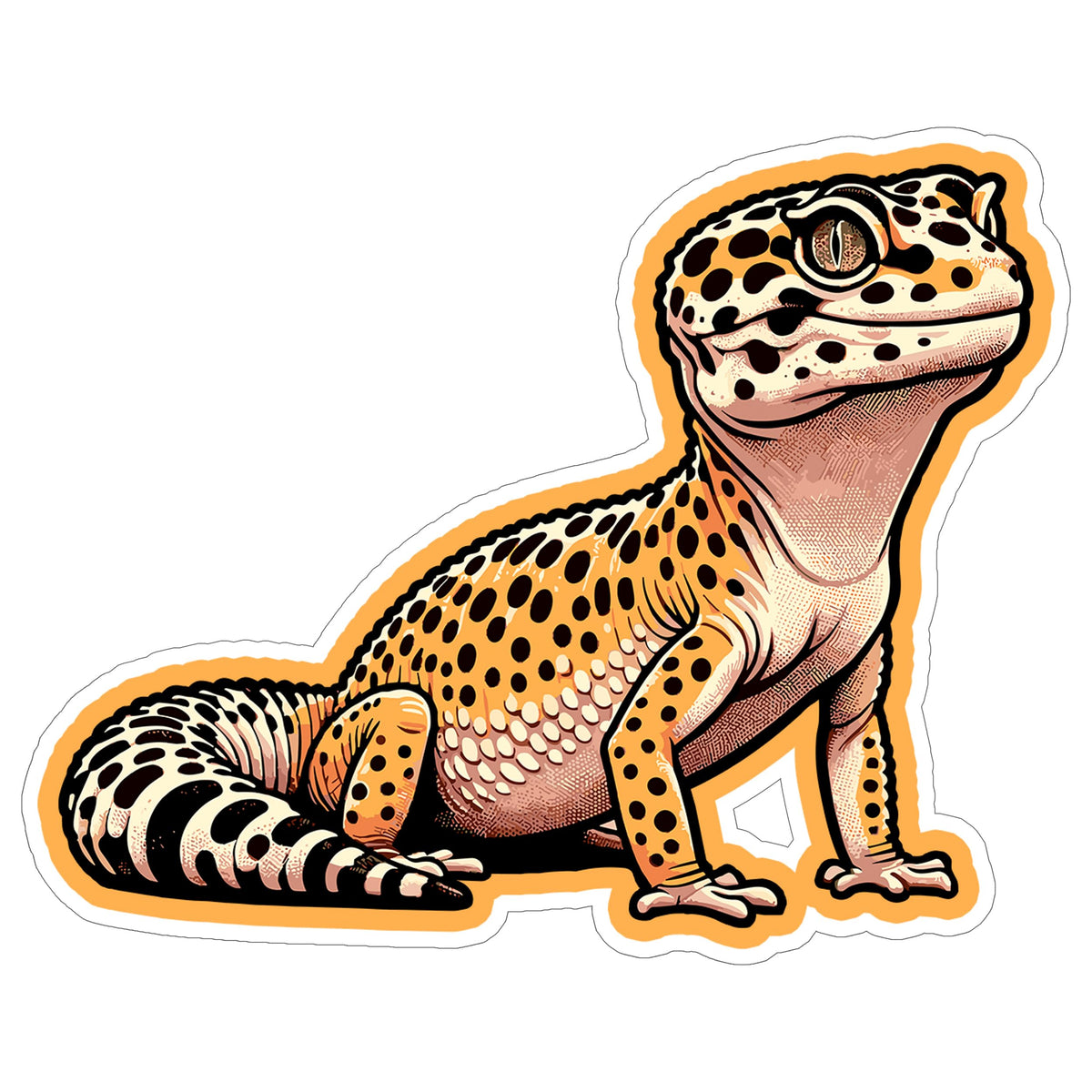Leopard Gecko Sticker 4 Inch — Waterproof Vinyl Decal Spotted Reptile Sticky Feet