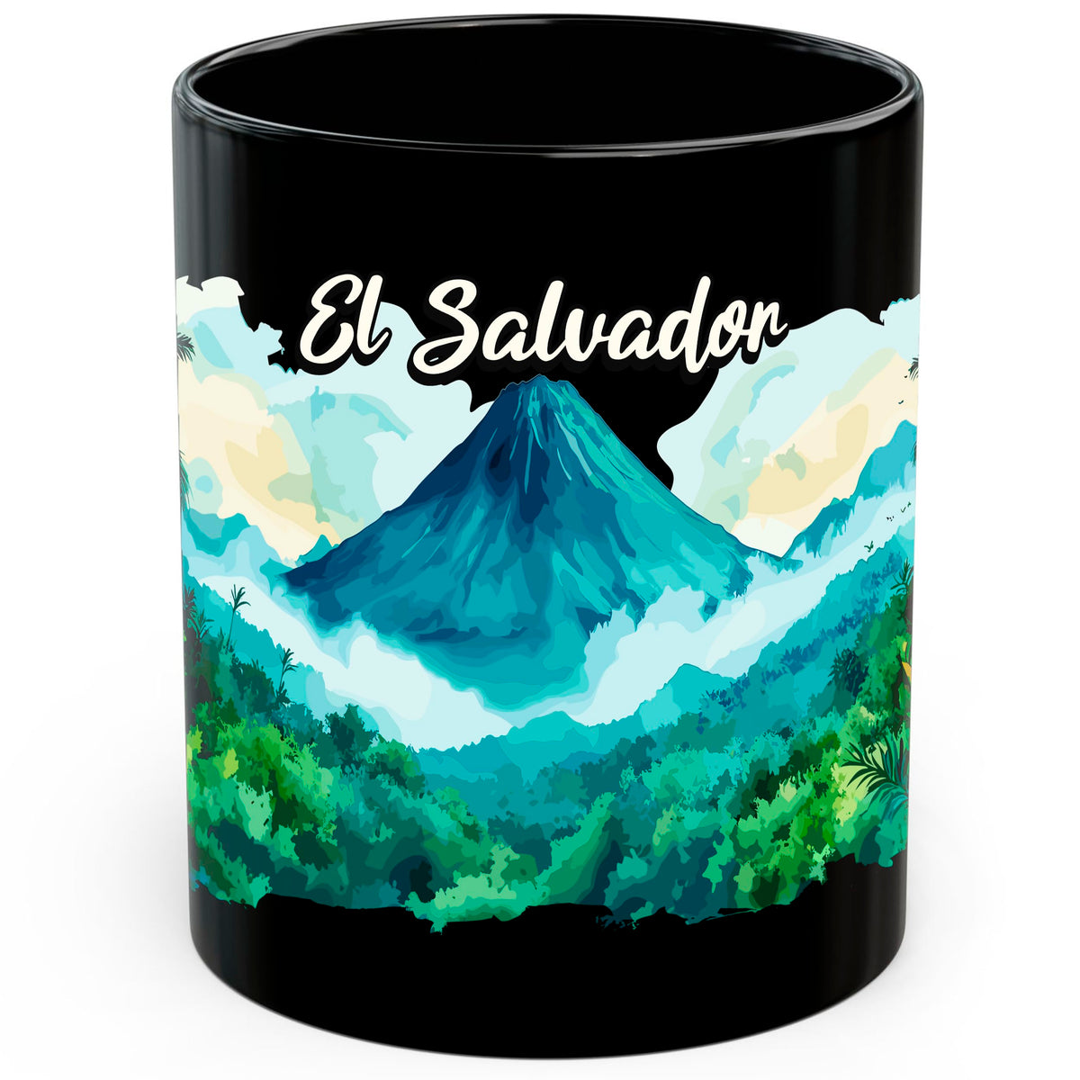El Salvador Mug 11oz — Black Ceramic Travel Mug
