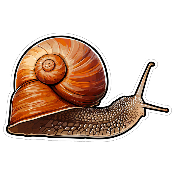 Snail Sticker 4 Inch — Waterproof Vinyl Decal Garden Shell Mollusk Slow