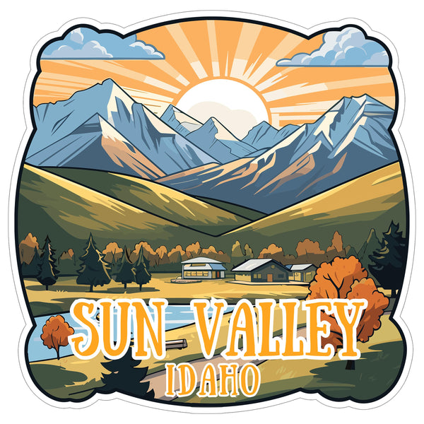 Sun Valley Idaho Sticker 4 Inch Nature Scenic Travel Souvenir Destination - Waterproof Vinyl Decal for Laptop Water Bottle Car Tumbler - Durable Aesthetic Long-Lasting Stickers for Adults ID44990