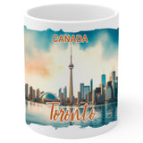 Toronto Canada Coffee Mug 11oz — White Ceramic Lakefront Skyline Mug 1