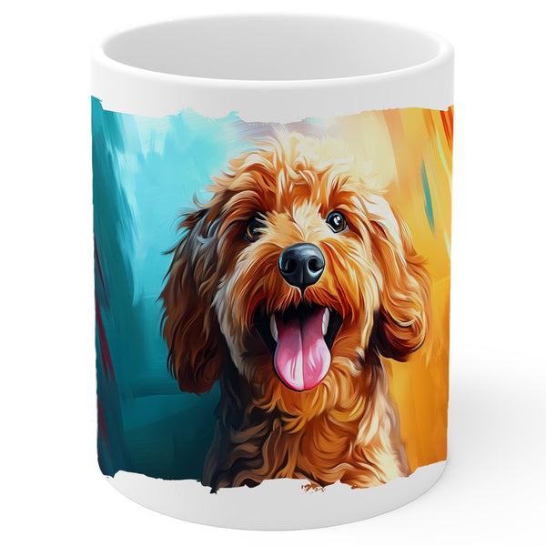 Golden Doodle Coffee Mug 11oz — Ceramic Goldendoodle Dog Gift Mug