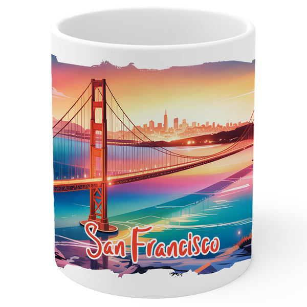 San Francisco Golden Gate Bridge CA Mug 11oz — White Ceramic Bay Landmark Mug