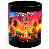 Balboa Park San Diego CA Mug 11oz — Black Ceramic SoCal Landmark Mug 1