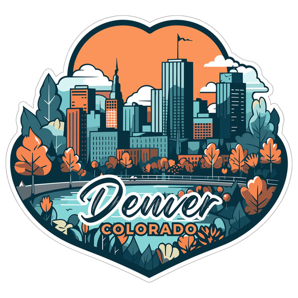Denver Colorado Sticker 4 Inch Travel Souvenir City Destination - Waterproof Vinyl Decal for Laptop Water Bottle Car Tumbler - Durable Aesthetic Long-Lasting Stickers for Adults ID44990
