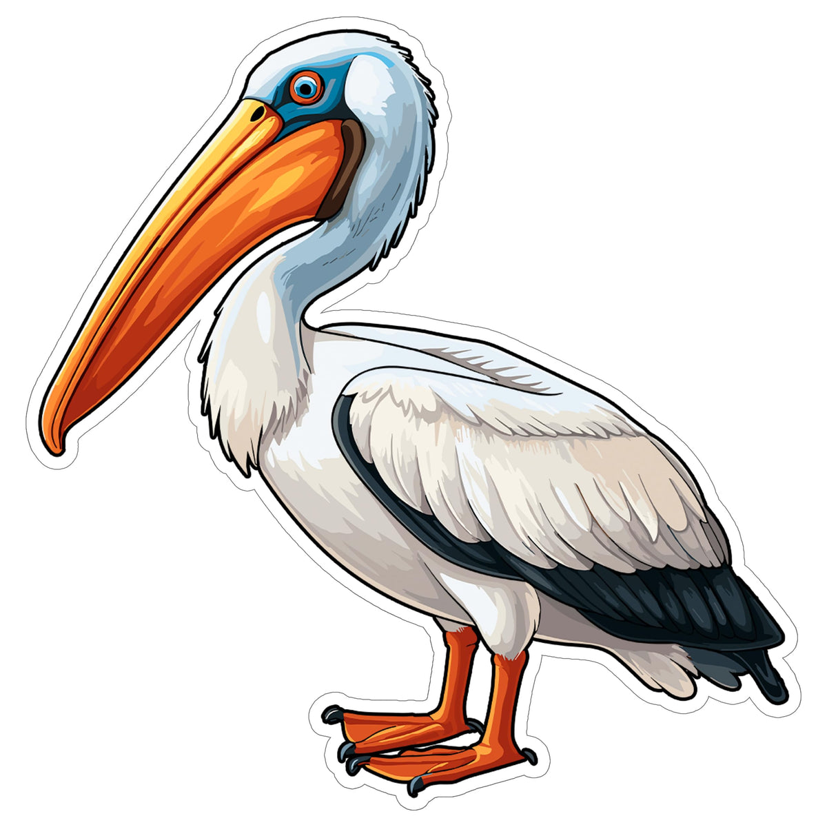Pelican Sticker 4 Inch — Waterproof Vinyl Decal Coastal Seabird Large Beak