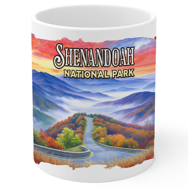 Shenandoah National Park Virginia Mug 11oz — White Ceramic Skyline Drive Mug