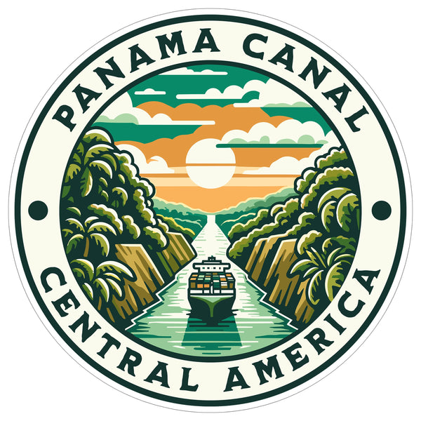 Panama Canal Central America Sticker 4 Inch City Travel Souvenir Destination - Waterproof Vinyl Decal for Laptop Water Bottle Car Tumbler - Durable Aesthetic Long-Lasting Stickers for Adults ID44990