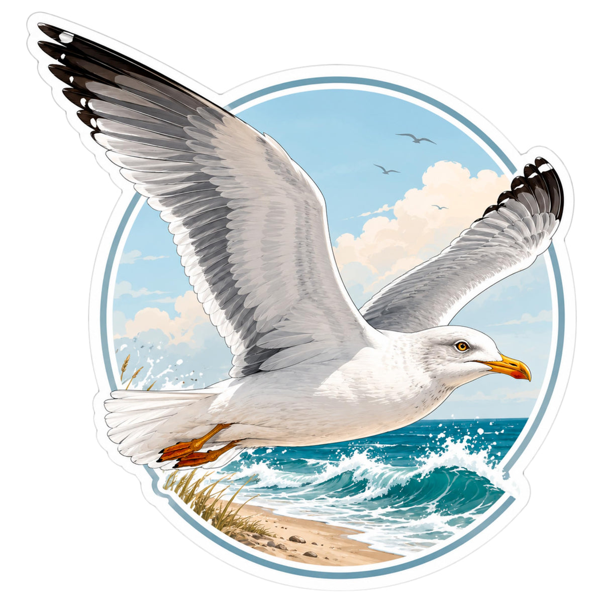 Seagull Sticker 4 Inch — Waterproof Vinyl Decal