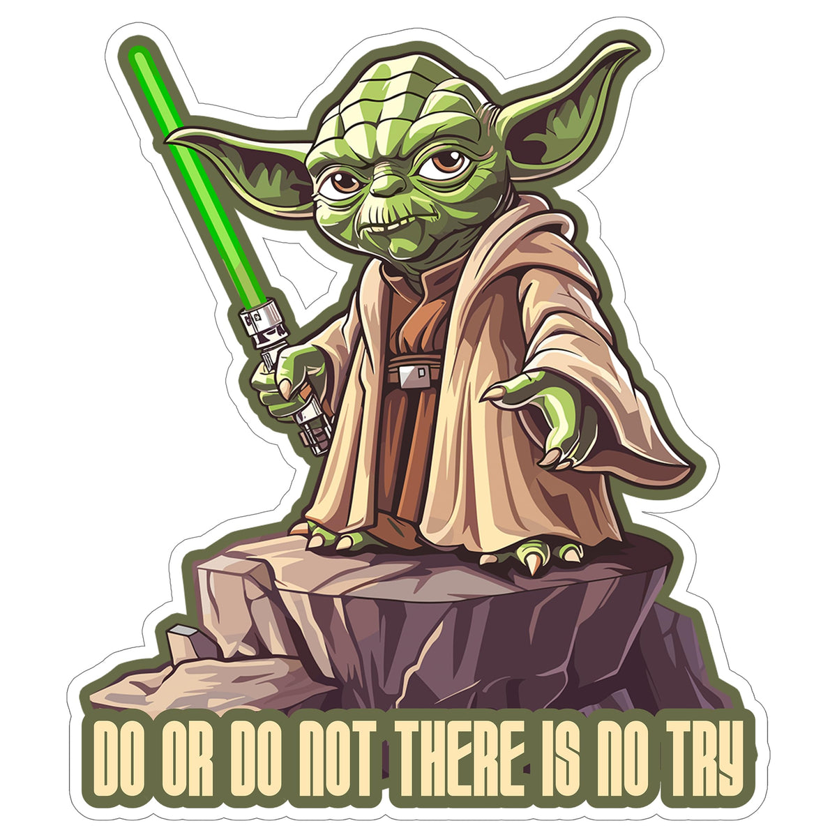 Do Or Do Not There Is No Try Sticker 4 Inch — Waterproof Vinyl Decal Yoda Wisdom Classic Quote