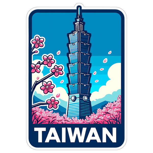 Taiwan Sticker 4 Inch City Travel Souvenir Destination - Waterproof Vinyl Decal for Laptop Water Bottle Car Tumbler - Durable Aesthetic Long-Lasting Stickers for Adults ID44990