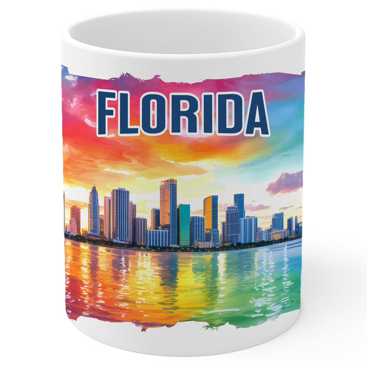 Florida State Coffee Mug 11oz — White Ceramic Sunshine State Souvenir