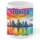 Florida State Coffee Mug 11oz — White Ceramic Sunshine State Souvenir 1