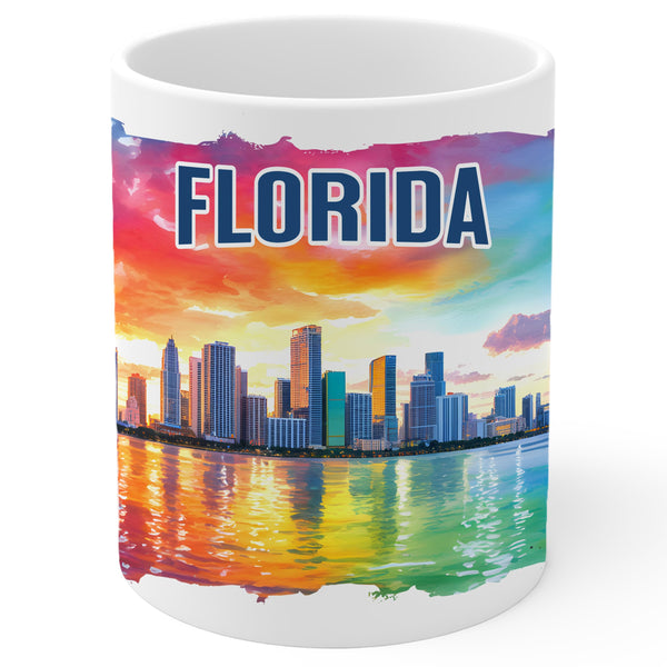 Florida State Coffee Mug 11oz — White Ceramic Sunshine State Souvenir