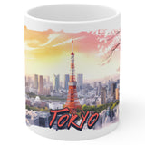 Tokyo Japan Coffee Mug 11oz — White Ceramic Urban Skyline Mug 1