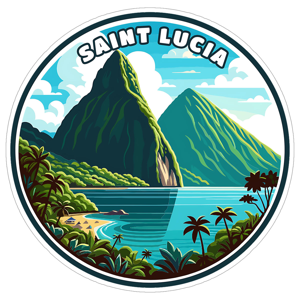 Saint Lucia Sticker 4 Inch — Waterproof Vinyl Decal Travel Souvenir