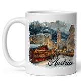 Austria Coffee Mug 11oz — White Ceramic Alpine Heritage Mug 1