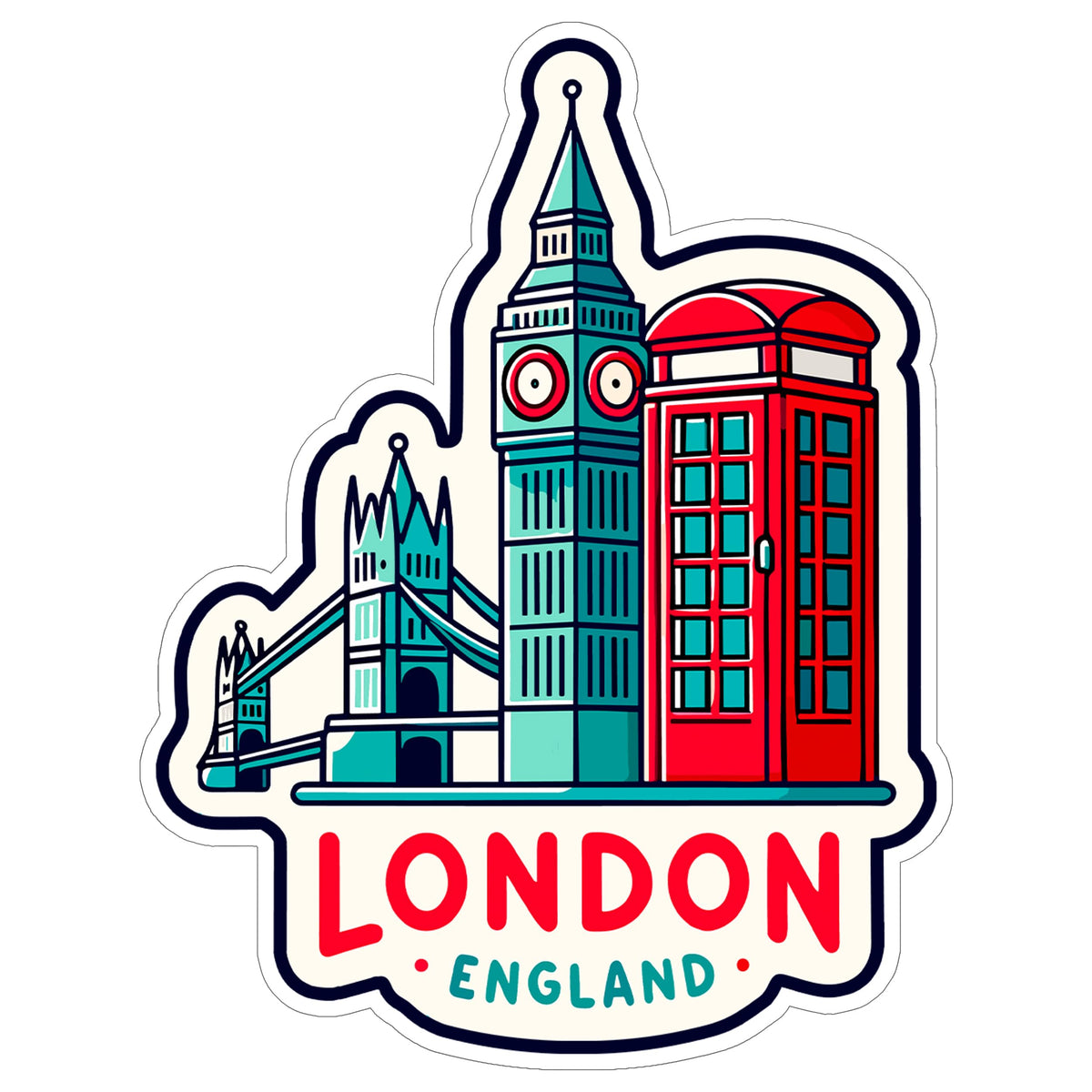 London England Sticker 4 Inch — Waterproof Vinyl Decal City Travel Souvenir