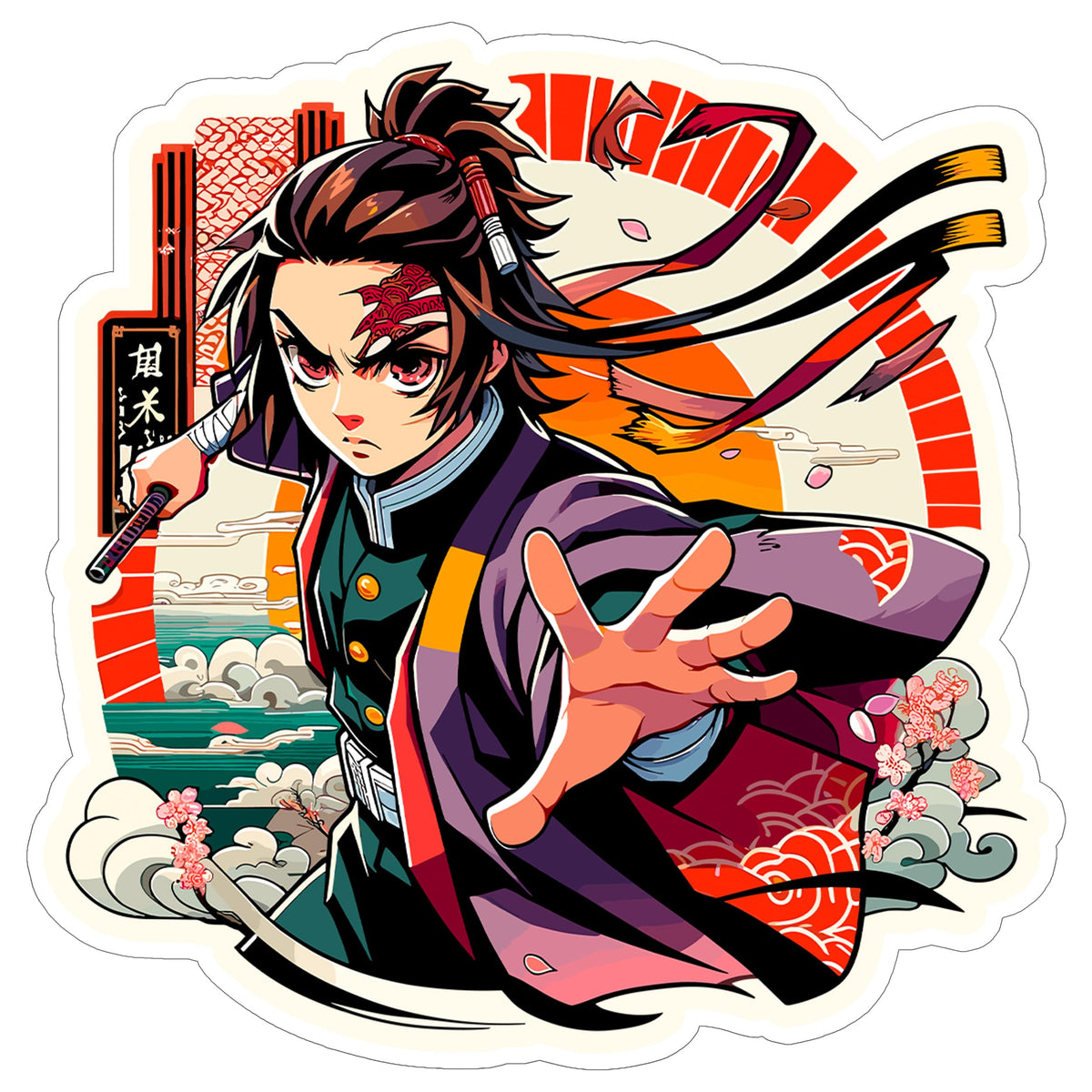 Demon Slayer Anime Sticker 4 Inch — Waterproof Vinyl Decal Kimetsu no Yaiba Manga