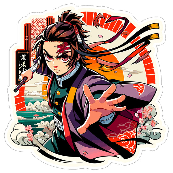 Demon Slayer Anime Sticker 4 Inch — Waterproof Vinyl Decal Kimetsu no Yaiba Manga
