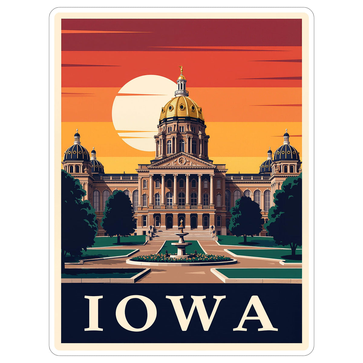 Iowa State Sticker 4 Inch — Waterproof Vinyl Decal State Pride