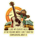 I Like My Country Music Loud Sticker 4 Inch — Waterproof Vinyl Decal Country Music Volume Funny 1