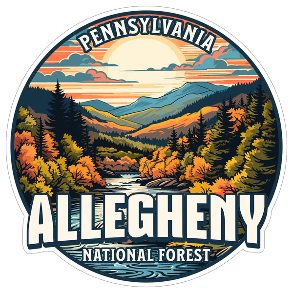 Allegheny National Forest Pennsylvania Sticker 4 Inch Wilderness Trails - Waterproof Vinyl Decal for Laptop Water Bottle Car Tumbler - Durable Aesthetic Long-Lasting Stickers for Adults ID44990