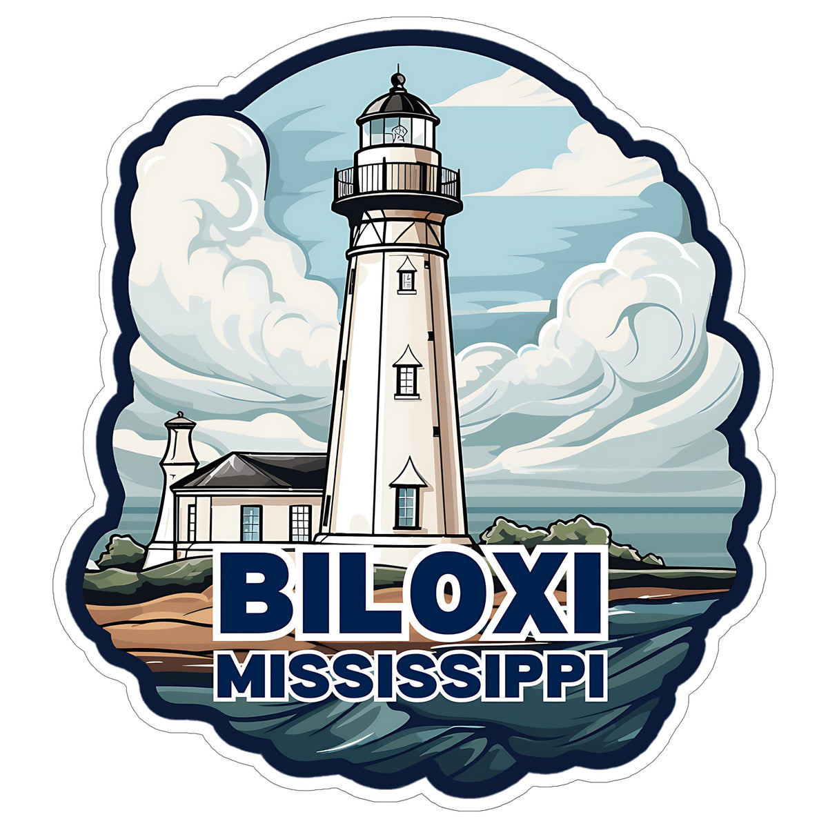 Biloxi Mississippi Sticker 4 Inch — Waterproof Vinyl Decal City Travel Souvenir