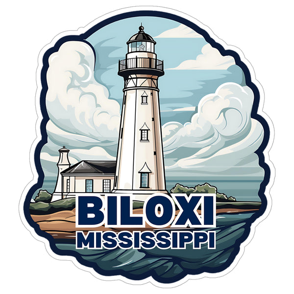 Biloxi Mississippi Sticker 4 Inch Travel Souvenir City Destination - Waterproof Vinyl Decal for Laptop Water Bottle Car Tumbler - Durable Aesthetic Long-Lasting Stickers for Adults ID44990