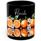 Florida State Mug 11oz — Black Ceramic Sunshine State Beaches Coffee Mug 1